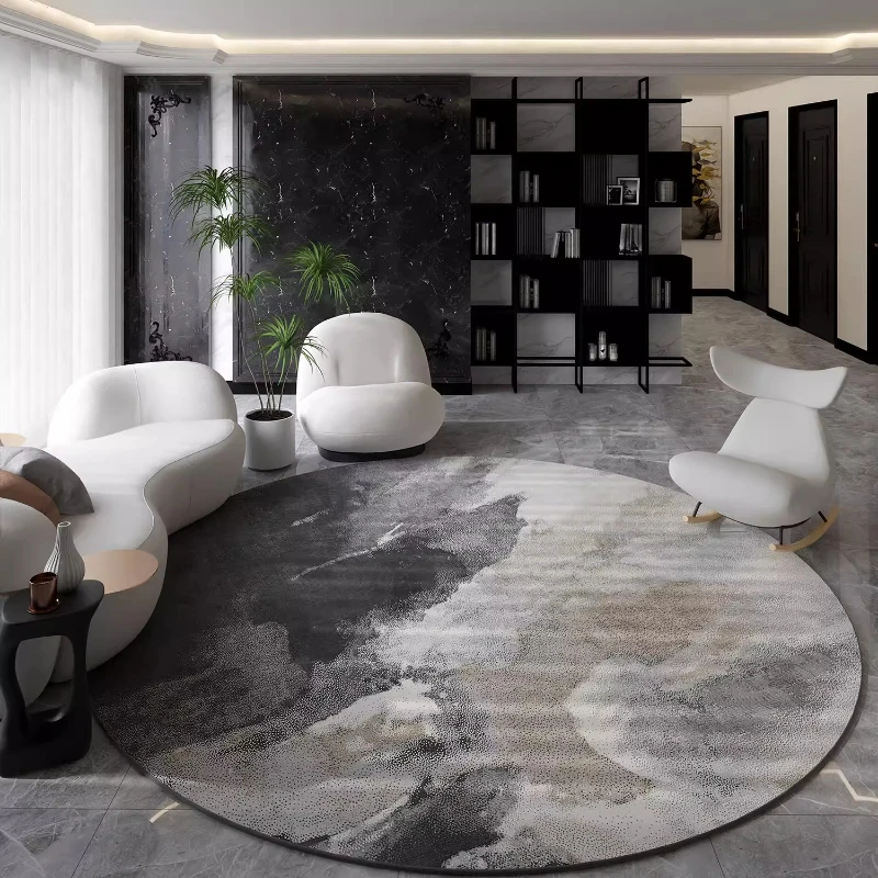 Light Luxury Round Fluffy Rug – Soft Washable Plush Floor Mat for Bedroom & Living Room Decor
