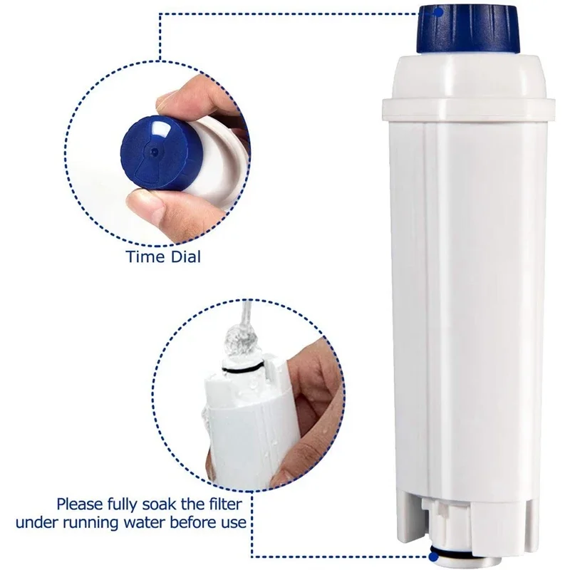 Filtro de máquina de café de 2 pacotes para DELONGHI DLSC002 ECAM, Esam, ETAM, BCO, EC - Amaciante de carvão ativado