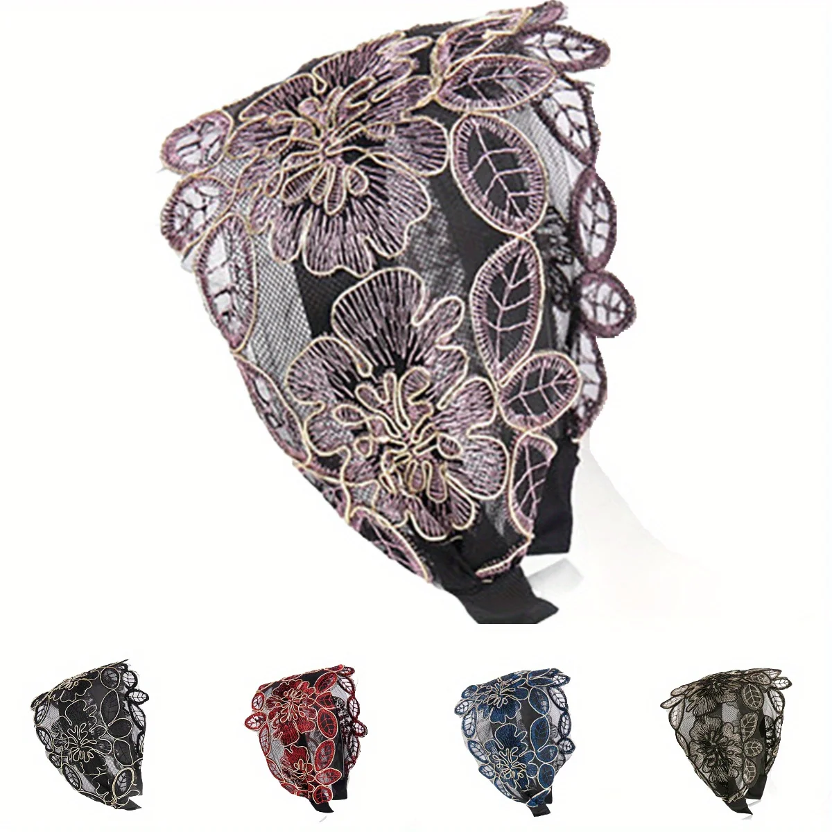 

Кружевная широкая повязка на голову с бантиком, нескользящая ручка для женщин и девочек, мытье лица, домашнее использование, повседневные повседневные аксессуары для волос, головные уборы