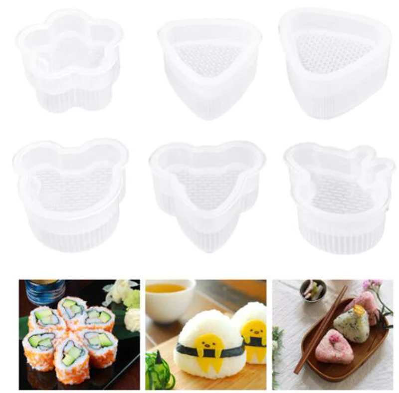 Sushi Rice Maker Mold Cartoon Shape Onigiri Rice Ball Set Japanese Press Maker Mold DIY Tools Bento Kitchen Gadgets Accessories