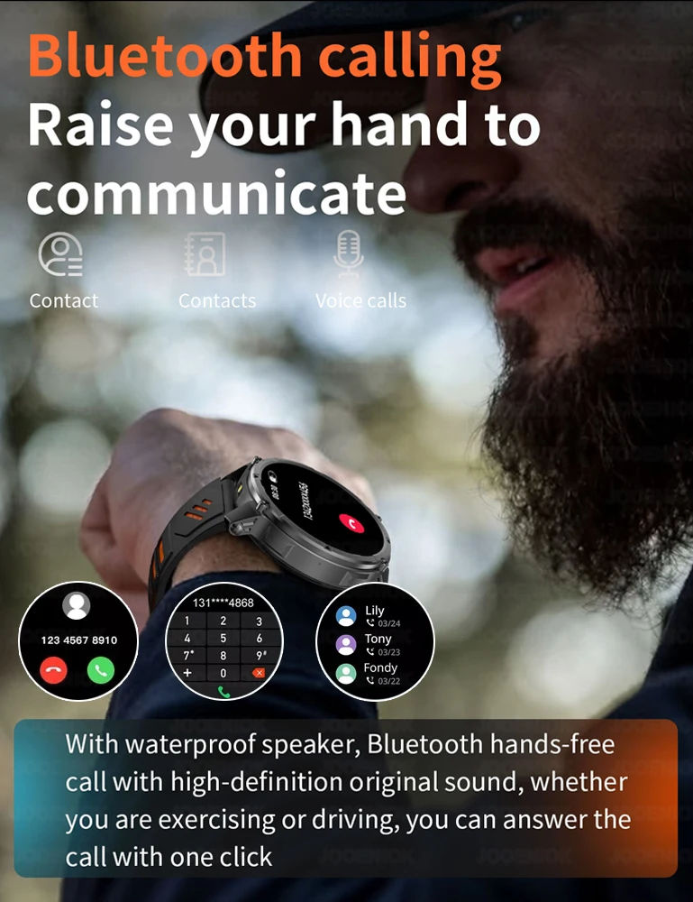 1100mah relógio inteligente masculino esporte bússola 1.7 polegada bluetooth chamada lanterna ao ar livre despertador à prova dwaterproof água smartwatch feminino 2025new