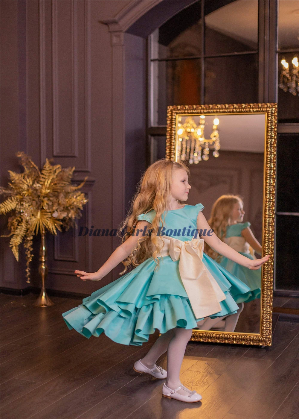 New Lovely Assymetrical  Flower Girl Dress Princess Ball Color Sleeveless Tulle Layered Evening Dresses Kids Birthday Dresses