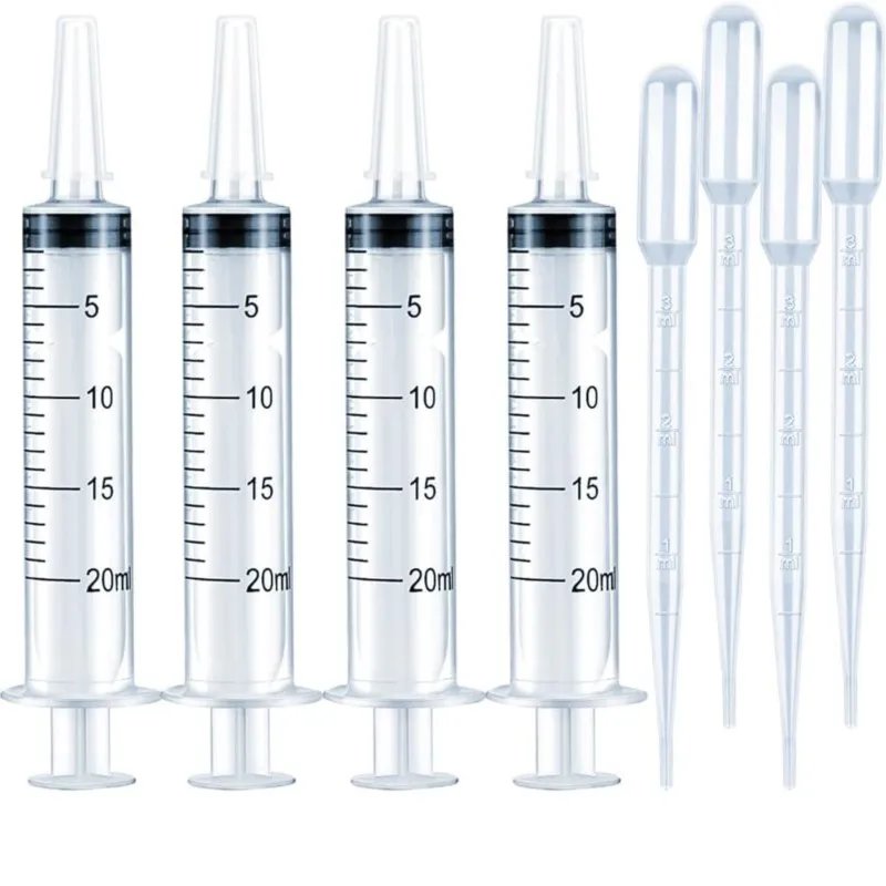 5-30Pcs 20ml Plastic Reusable Syringe Without Needle Measuring Tool Hydroponics Nutrient Syringe Oil Pump Pet Medicine Feeder