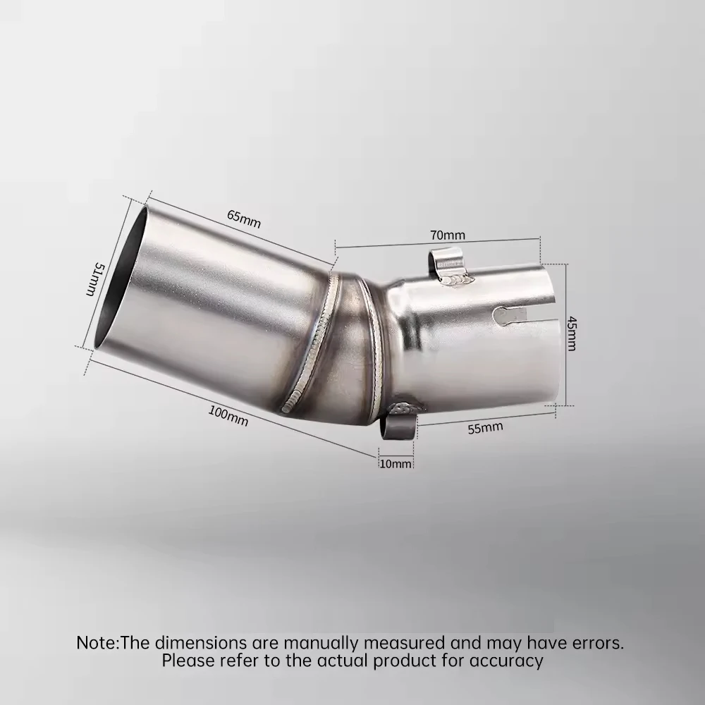51MM Interface Modify Stainless Escape Middle Link Pipe For CFMOTO 450SR 450 SR 450SS Motorcycle Exhaust Slip on Racing Line
