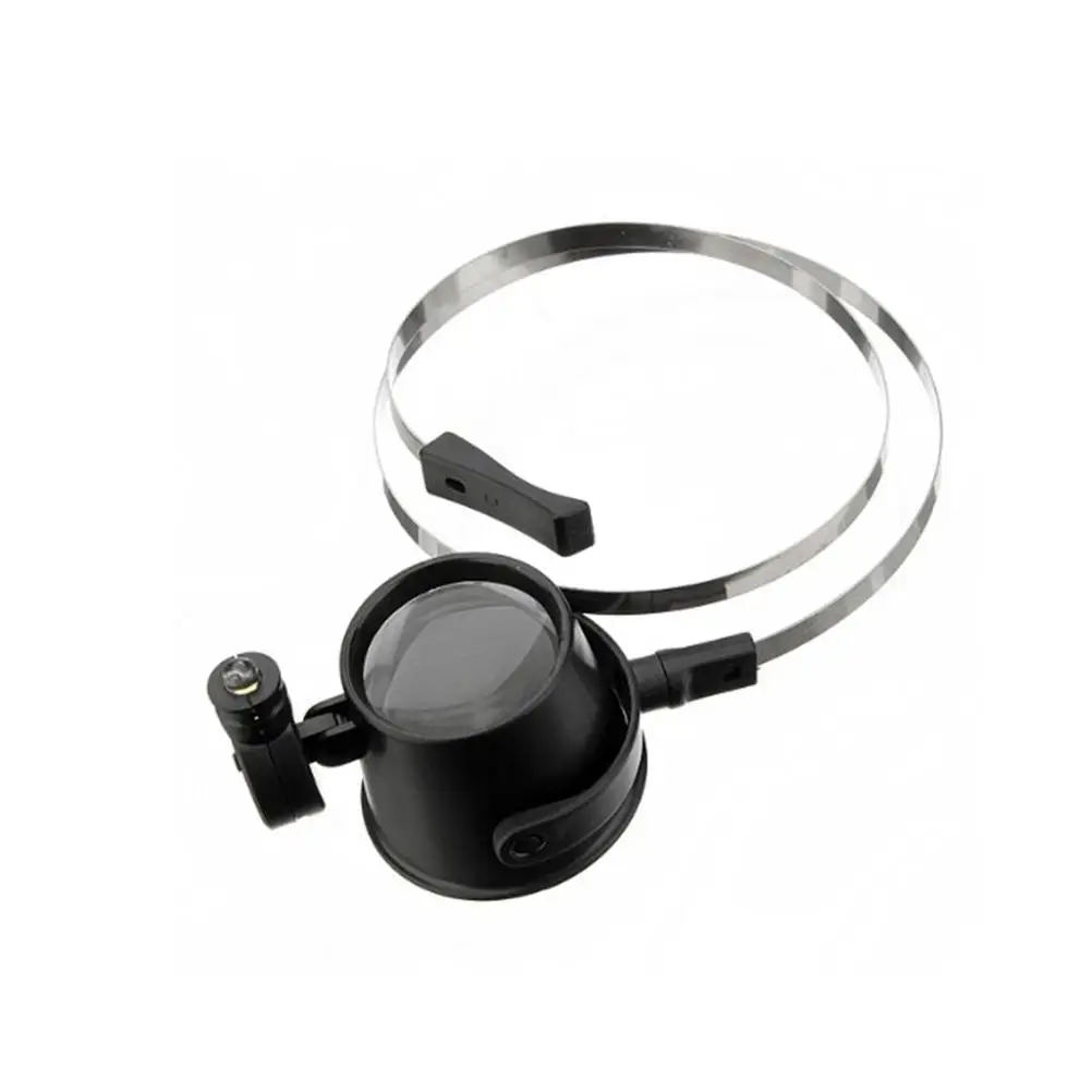 

15X Glass Lighted LED Headband Magnifier Glasses Mechanical Magnates