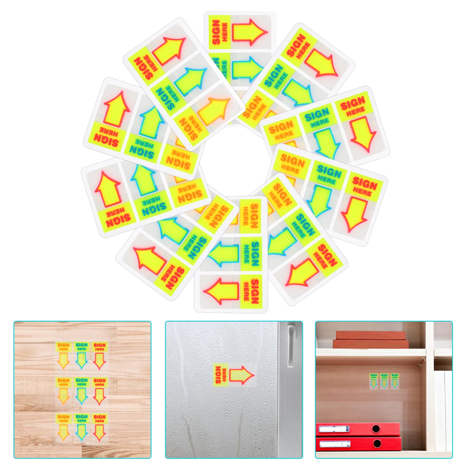 

120Pcs Arrow Indicator Label Stickers Self Adhesive Easy Peel Directional Warning Decals for School Office Gym