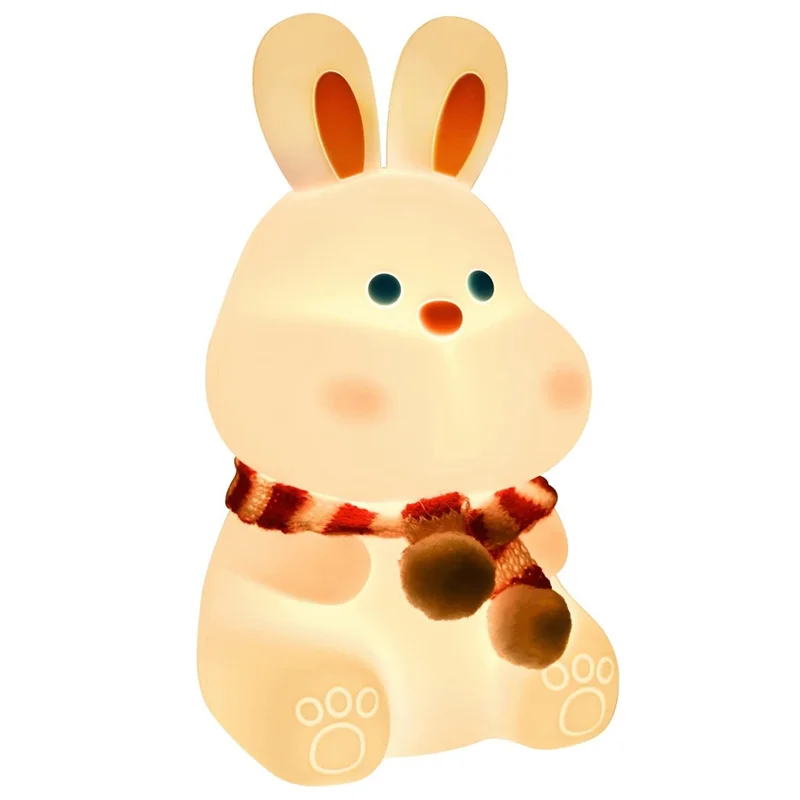 

FAAJ-Bunny Lamp Bunny Light 7-цветная меняющаяся лампа Kawaii с мягким силиконом, декор комнаты, перезаряжаемая от USB