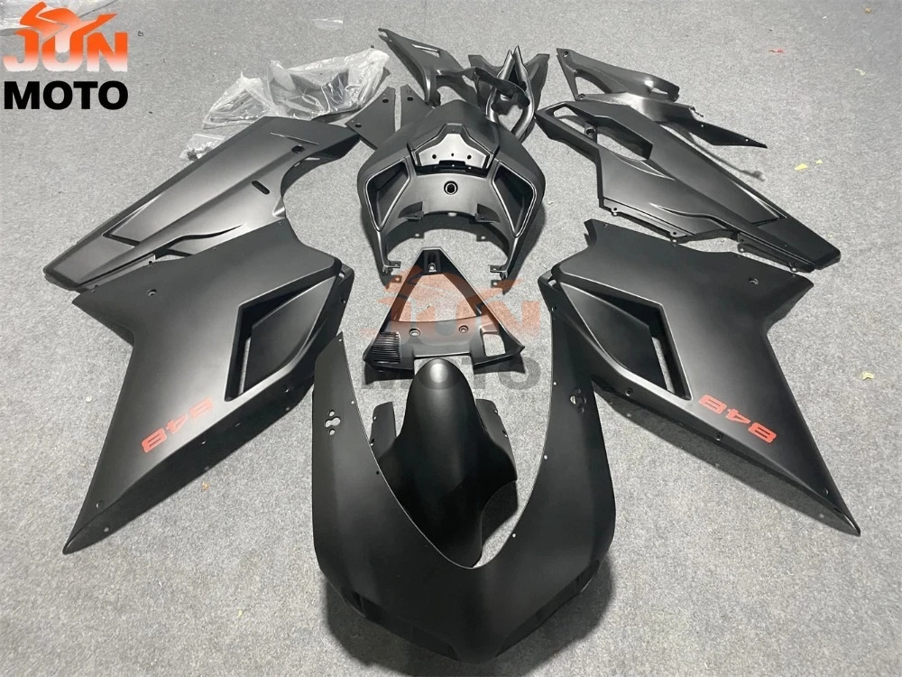 JUN Fit For Ducati 848 1098 1198 07-11 EV0 2007 2008 2009 2010 2011 Motorcycle Fairing Kit Custom Fairing matte Black Red