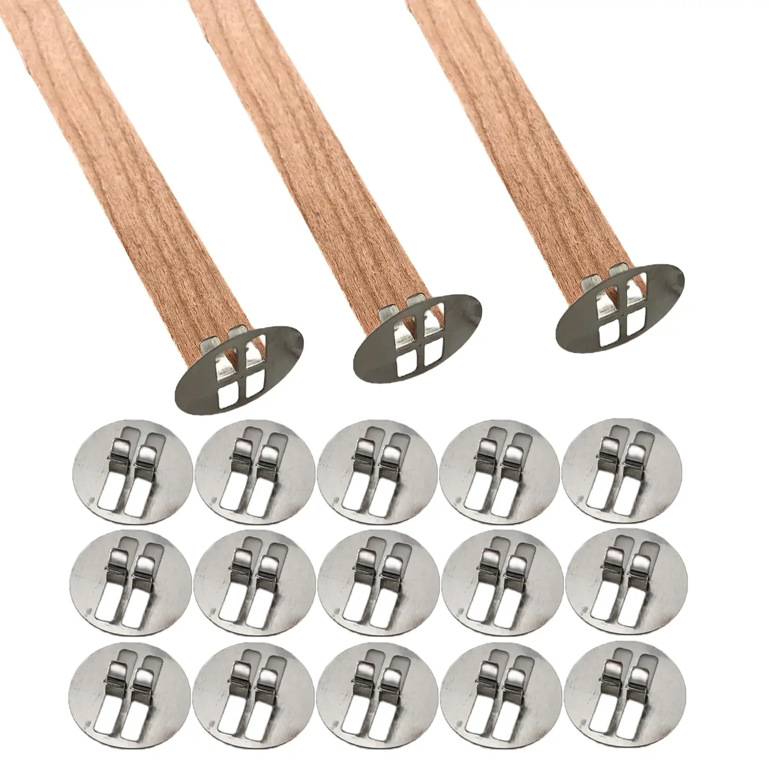 10/200 Holzdochtklammern, runde Metall-Dochthalterklammern, für die Kerzenherstellung/Kerzen-DIY – Detail 7
