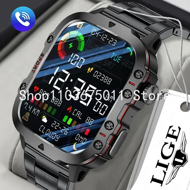 New Smart Watch 1.96 Inch Screen 420 MAh Bluetooth Call Voice Assistant Watch Sports Fitness Waterproof Smartwatch For Men