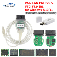 VAG CAN PRO VCP Scanner 5.5.1 Interface for VW CAN BUS VAG COM K-line OBD2 Diagnostic Programming Tool WIth FTDI FT245RL Chip