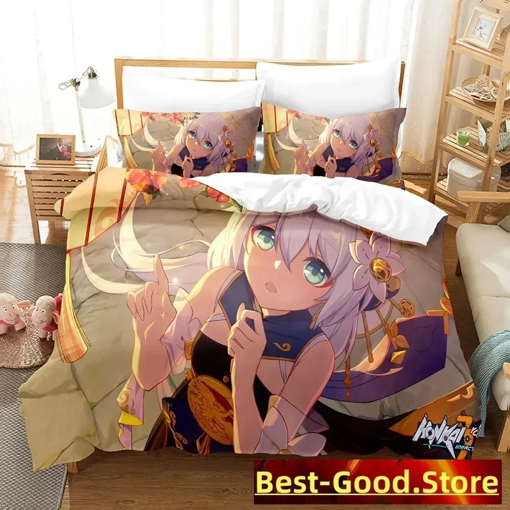 

Honkai Impact 3 Bedding Set Single Twin Full Queen King Size Kawaii Girl Bed Set Aldult Kid Bedroom Duvetcover Sets 3D Print 018