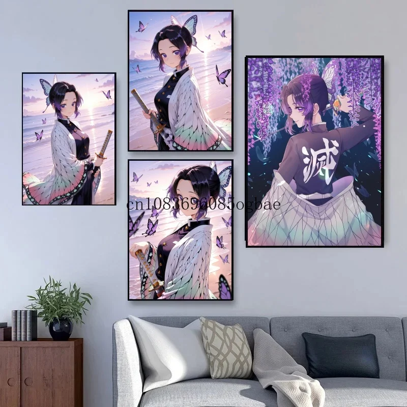 

Classic Pop Anime Demon Slayer Kochou Shinobu Art Poster Canvas Painting Wall Prints Picture for Living Room Modern Home Decor