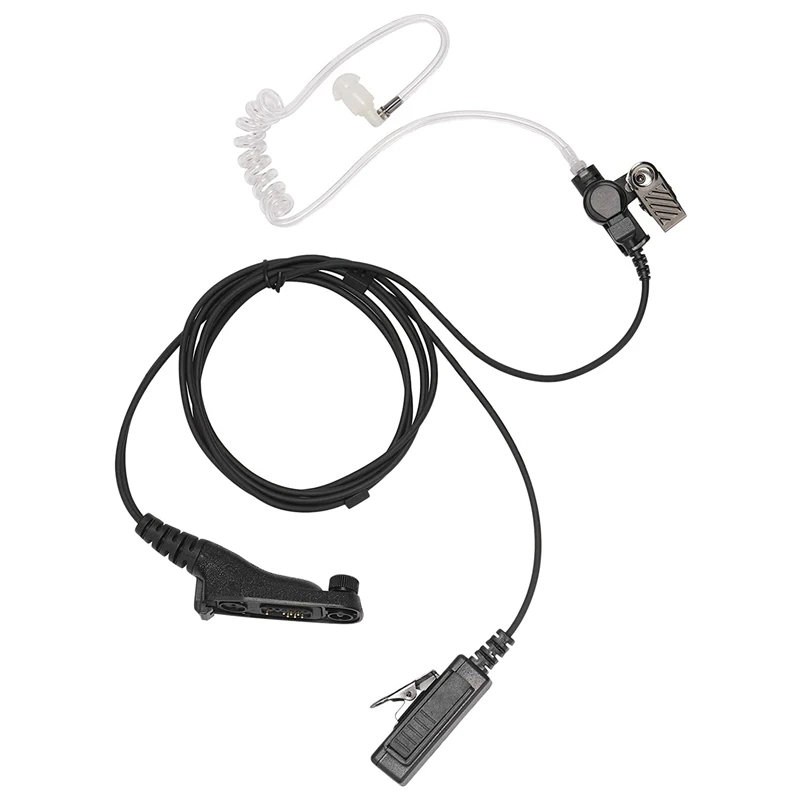 Two Wire APX6000 XPR7550 PTT Mic Tansparent Tube Headset For Motorola Radio APX4000 XPR7380