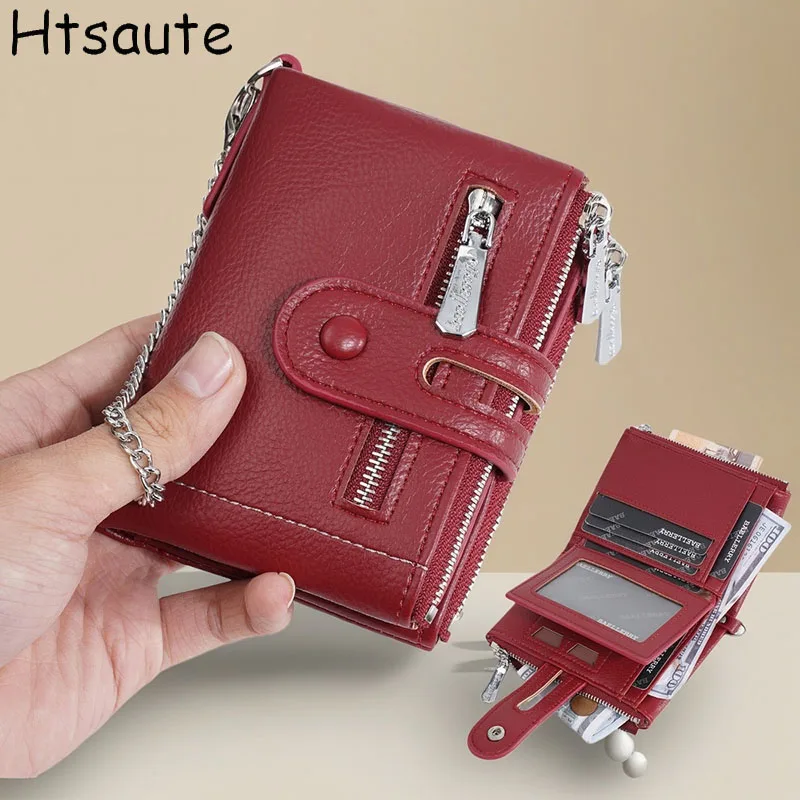 Retro Fashion Women Wallets Anti-theft Short Trifold Large Capacity Card Holder Coin Purse ID Card Credit Card Holder Wallet