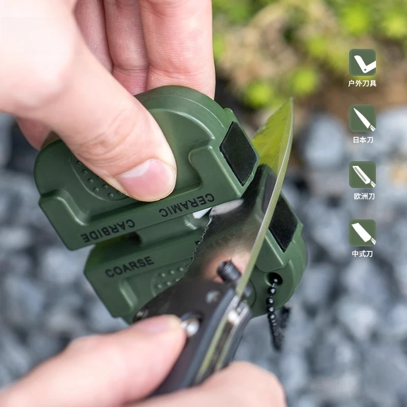 

Mini Camping Portable Tungsten Steel Ceramic Double-sided Sharpening Stone Trimmer Outdoor Camping EDC Tool