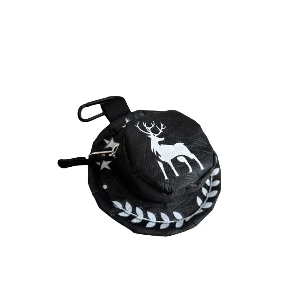 

Cute Nylon Cowboy Hat Coin Purse Woven Rope Cap Shape Backpack Pendant Deer Casual Earphone Bag Travel