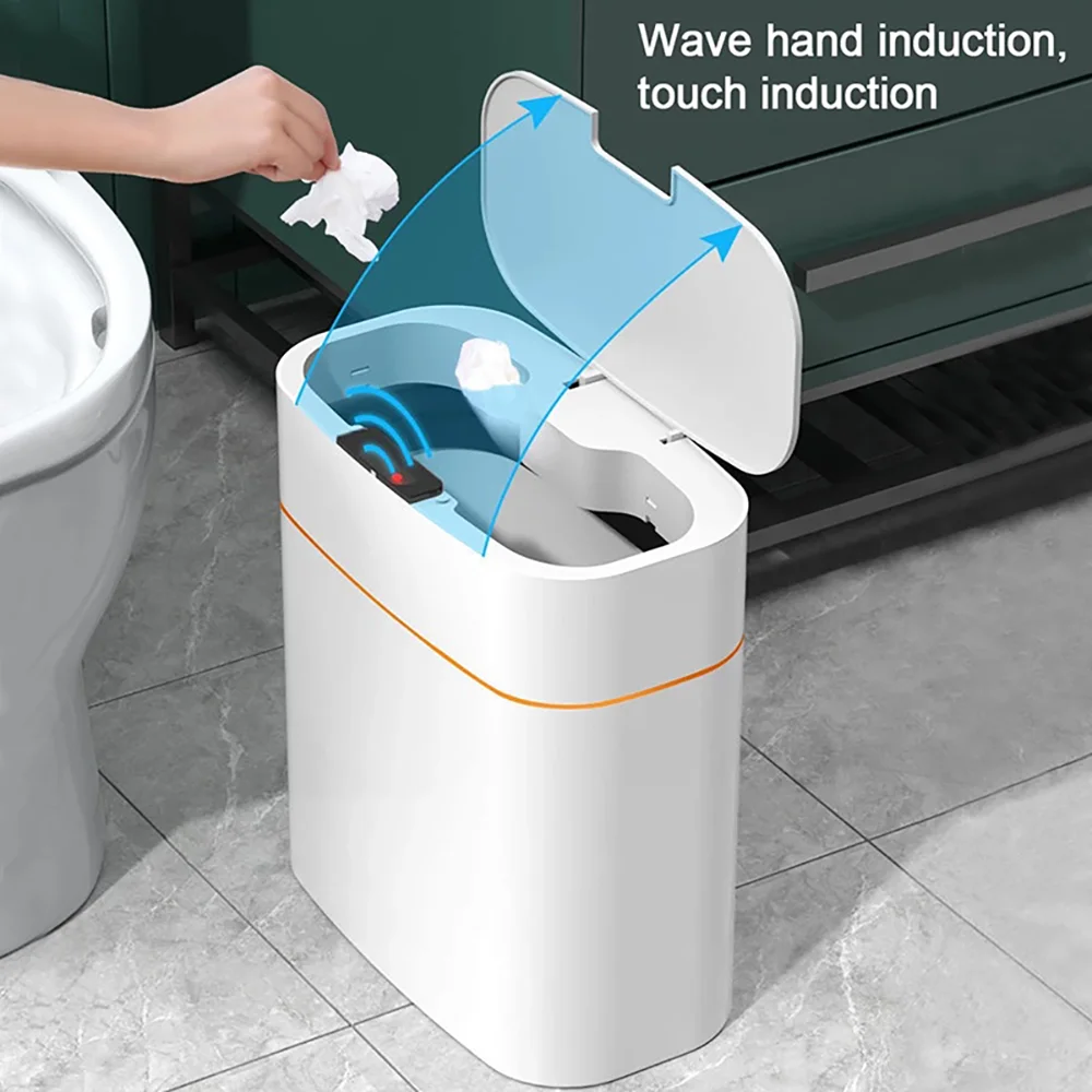 16L/13L Intelligent Sensor Garbage Bin with Lid Waterproof Sensing Garbage Bin Sensing+Button+Kick Touch