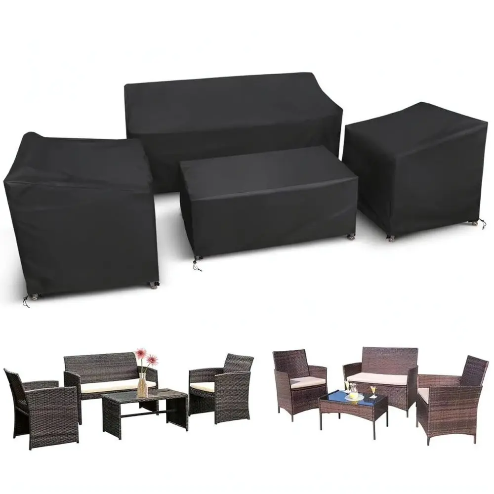 Outdoor Patio Furniture Cover Set Waterproof Garden Sofa Protector Windproof Durable Oxford Fabric Rain Dust Shield