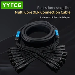 8-Way XLR Male And Female Signal Cable 3 Pin XLR Balanced Audio Extension Cord 8-Way Audio Signal Cable Multi-Core Cable