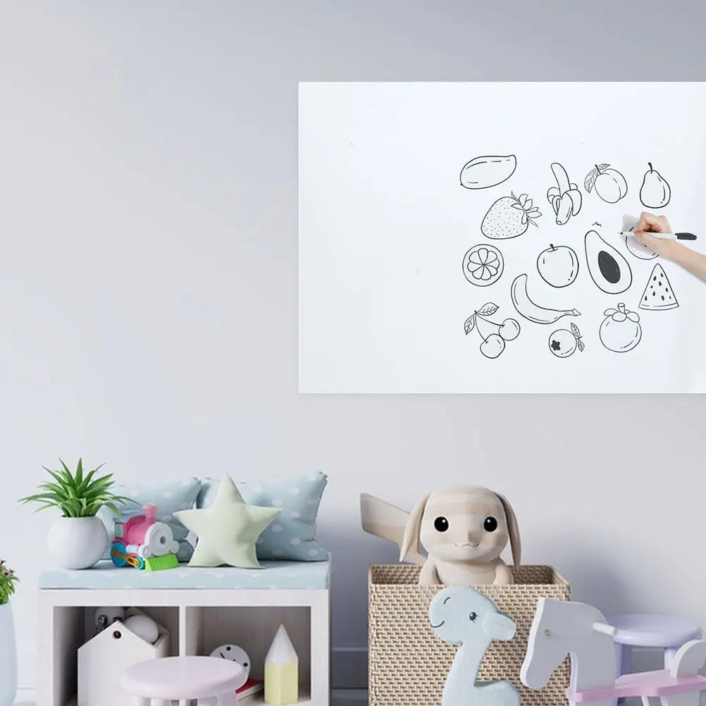 1Set Dry Erase Whiteboard Sticker for Wall Door Fridge Cabinet Reusable Static Cling Sheet Home School Office Message Board