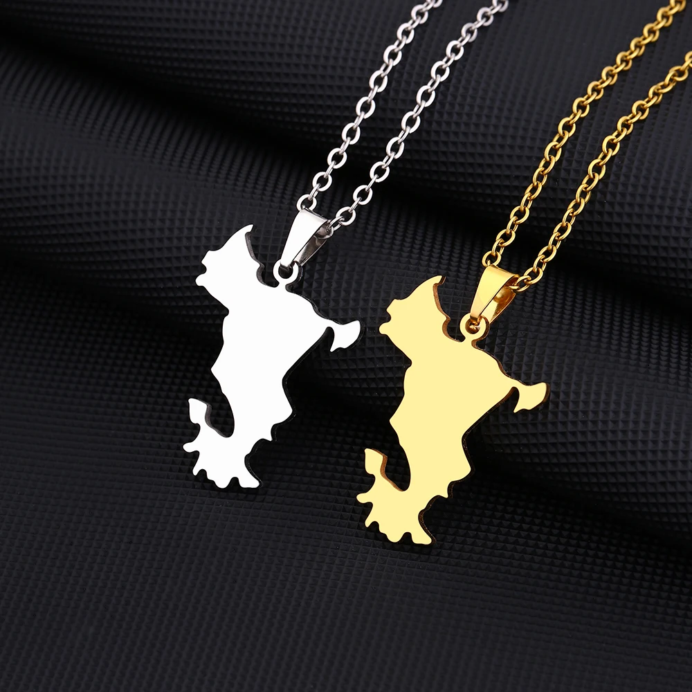 Fashion France Mayotte Map Pendant Necklace For Women Men Stainless Steel Party Birthday Charm Mayotte Islanders Jewelry Gifts