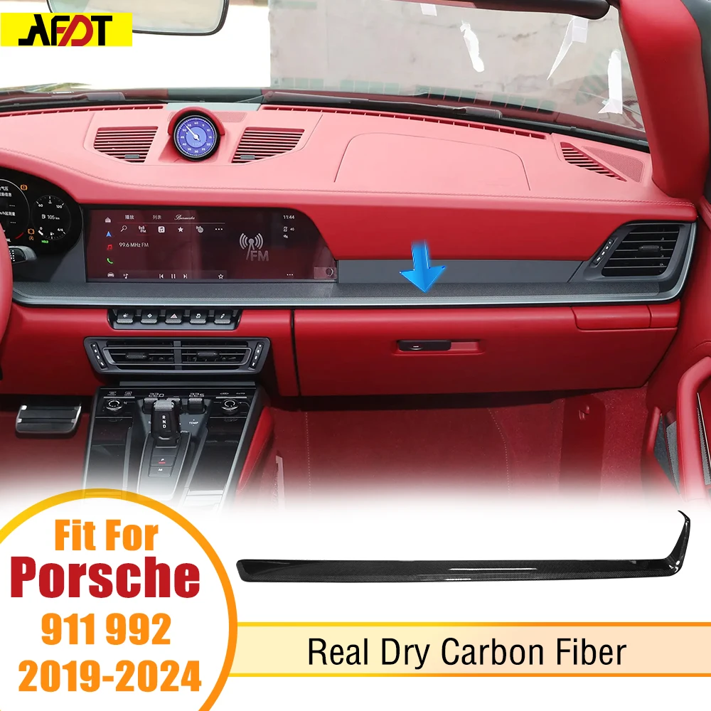 

AFDT 911 992 Carbon Fiber Interior Dashboard Center Consle Decoration Cover Car Accessories For Porsche 911 992 2019-2024