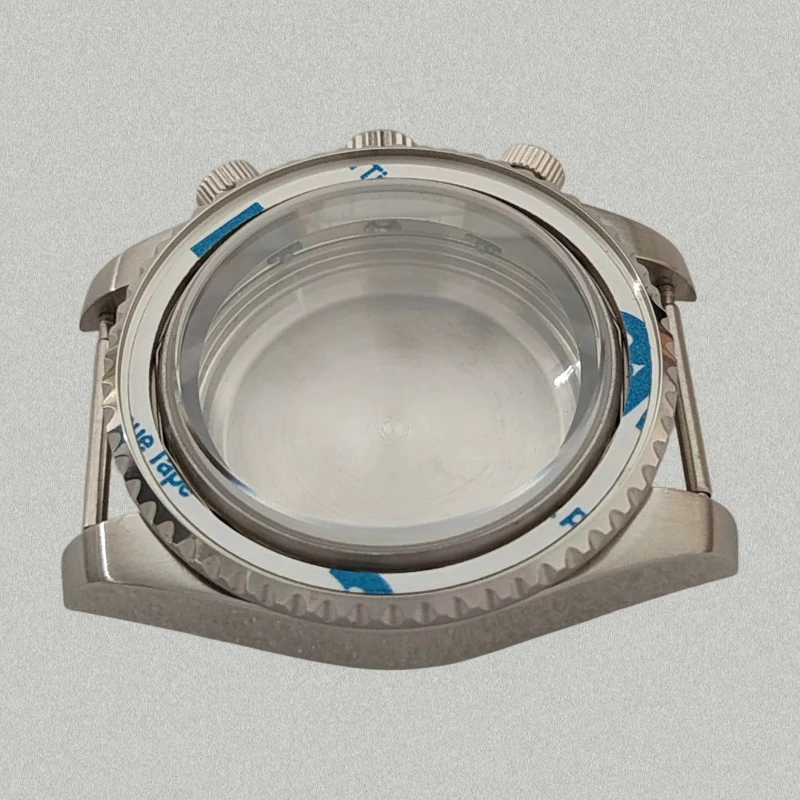 316L Stainless Steel VK63 Case 40mm Diver Silver Sapphire Glass Watch Case Fit Vk63 Quartz Movement
