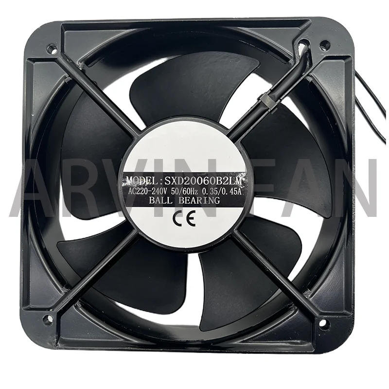 

SXD20060B2LM 20CM 200*200*60 MM 20060 220V AC 50/60Hz 0.35/0.45A Dual Ball Bearing Axial Industrial Cooling Fan