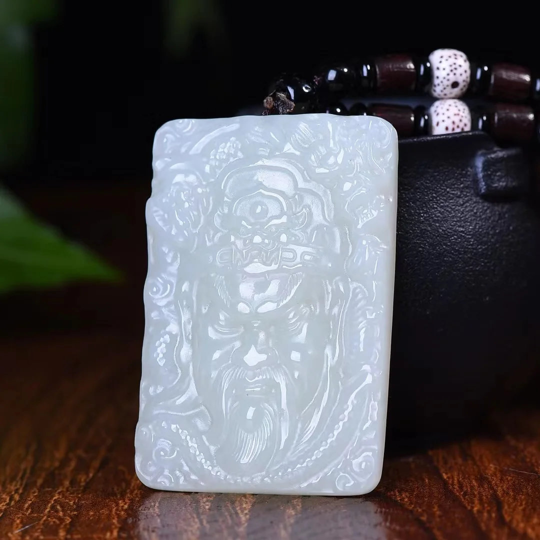 

Exquisite Hetian Jade Zhongyi Guan Gong Pendant Jewelry 1791#