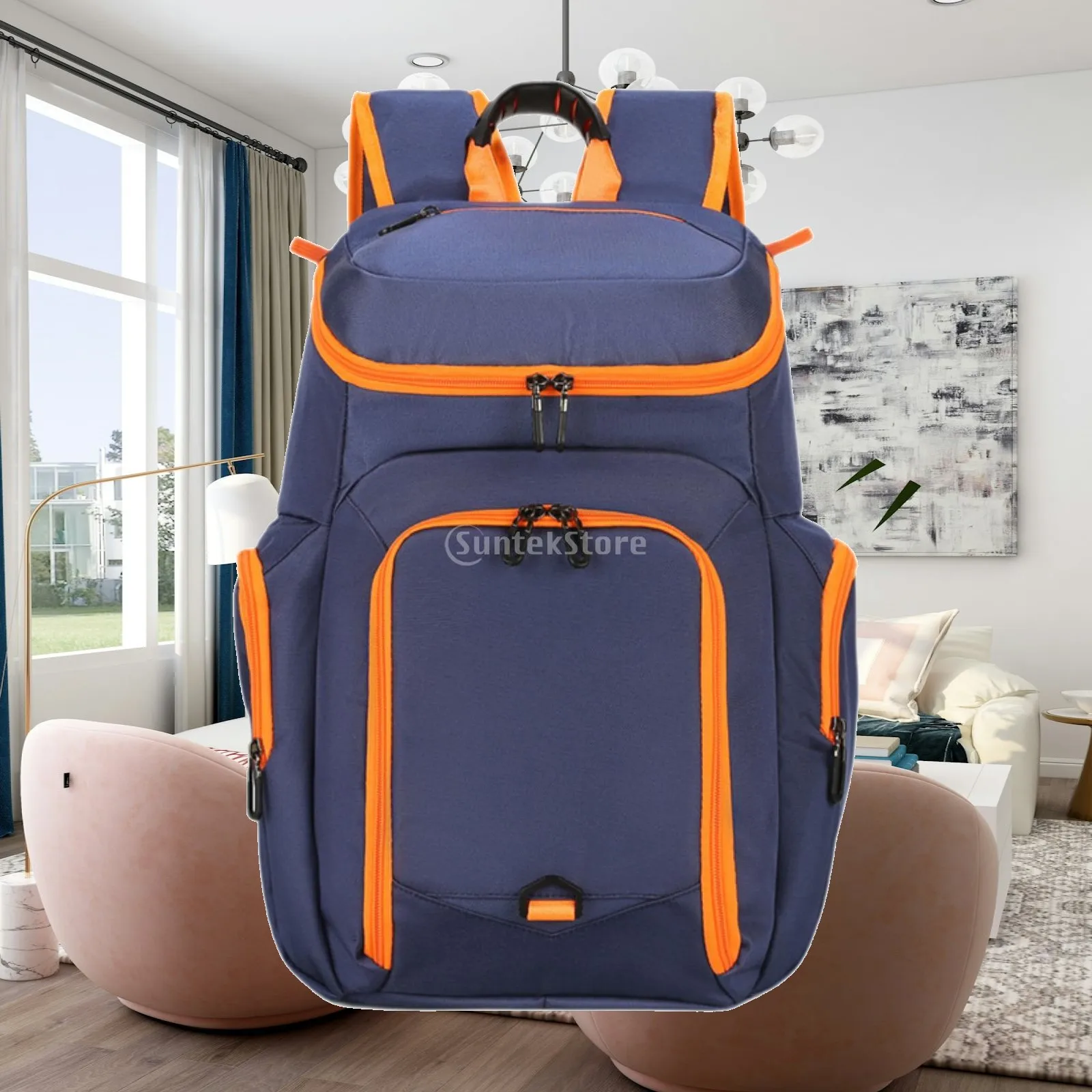 Heavy Duty Gym Backpack for Basketball Football Gear with Separate Ball Pocket Oxford Cloth