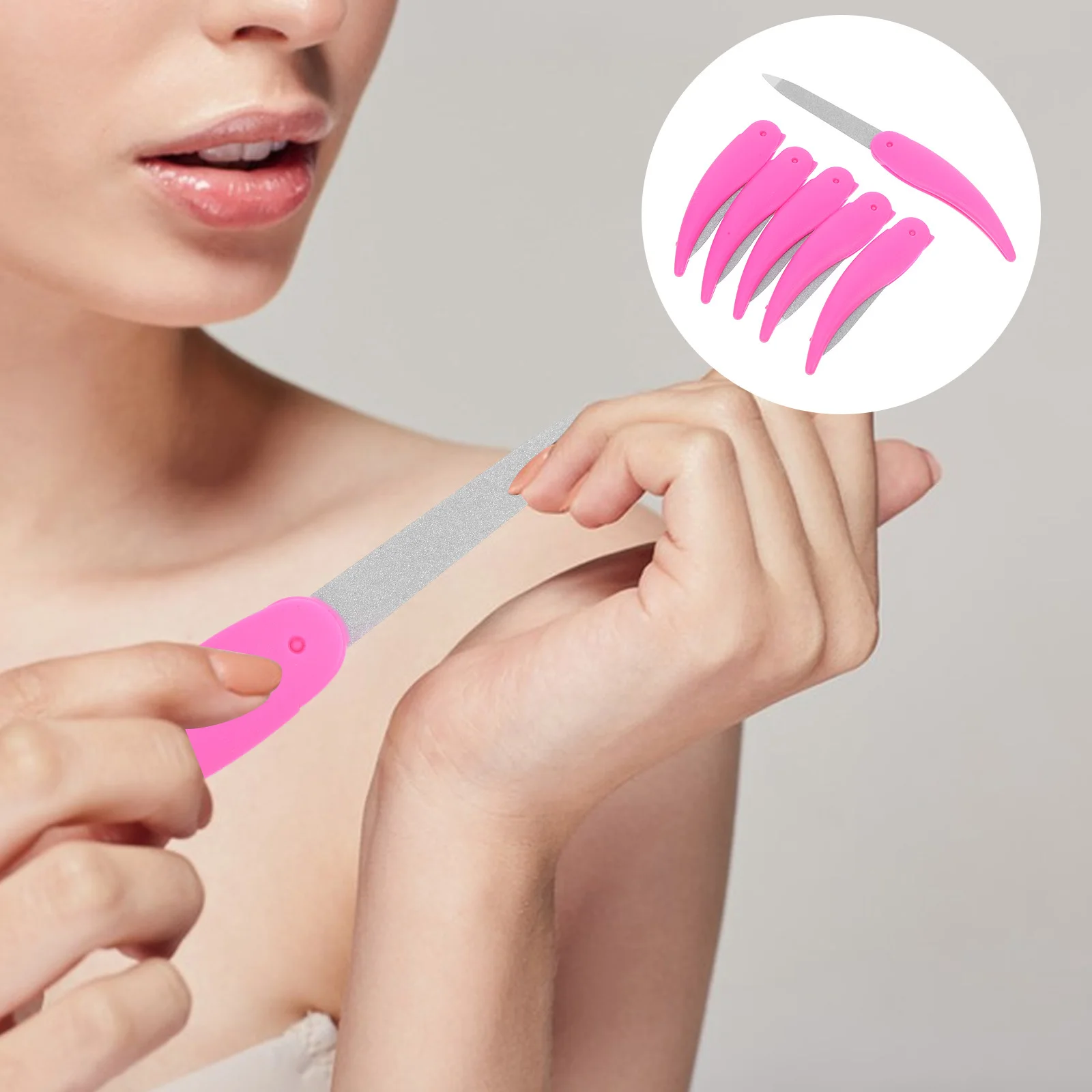 

6Pcs Nail Files for Natural Nails Metal Nail File Tools Dual Sided Manicure Pedicure Buffering Files Women Fingernail File