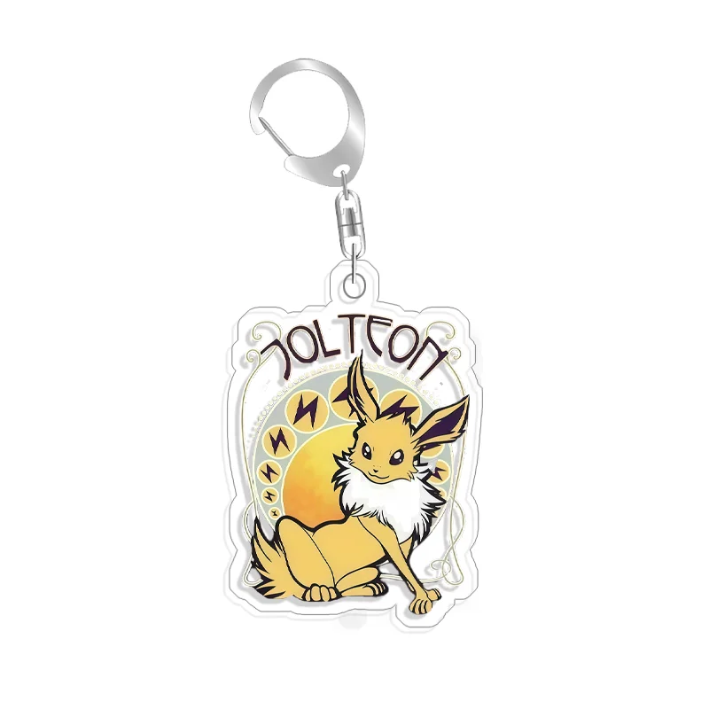 For Pokemon Elf Qikchu Vaporeon Eevee Leafeon Umbreon Selfmade Original Acrylic Cute Cartoon Anime Keychain Pendant Toy Gift 5cm