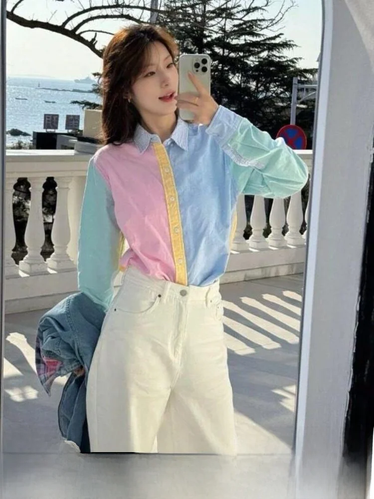 

Рубашка унисекс из 100% хлопка с длинным рукавом, цвета макарон, с эффектом стирки, дышащая, комфортная, повседневная, для активного отдыха весна-лето