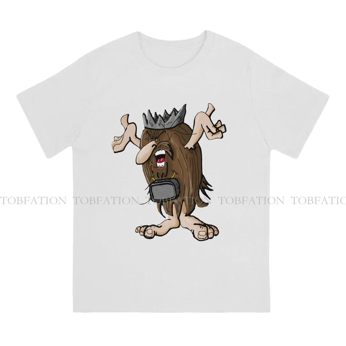 Cave Dude Ruler Hipster TShirts Captain Caveman Male Style Pure Cotton Streetwear T Shirt O Neck Oversized