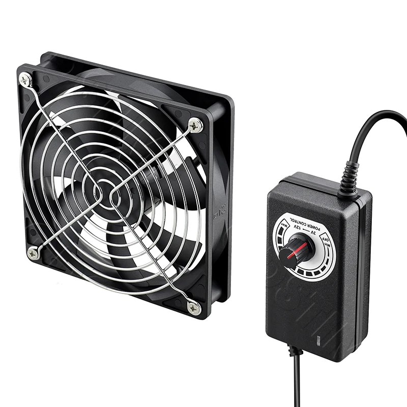 Gdstime 80mm 120mm DC 12V 220V Server Single Fan Dual Ball 140mm PC Computer Fan With Controller For Cabinet Laptop Cooling Fan