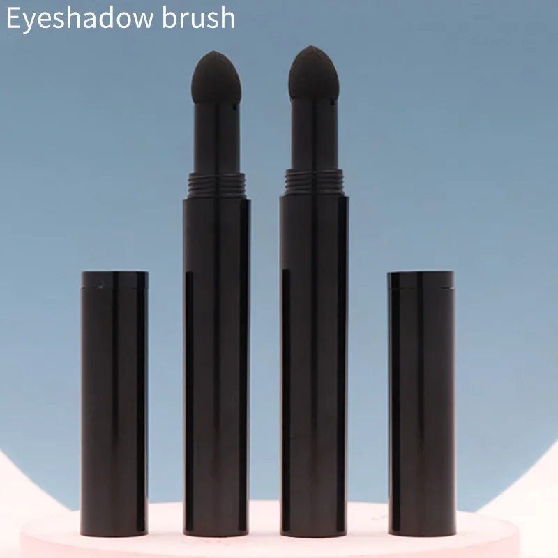 50 Uds nuevo cepillo negro para sombra de ojos de un solo cabezal bolígrafo vacío cojín de aire lápiz en polvo para cejas paquete de lápiz de maquillaje portátil de viaje