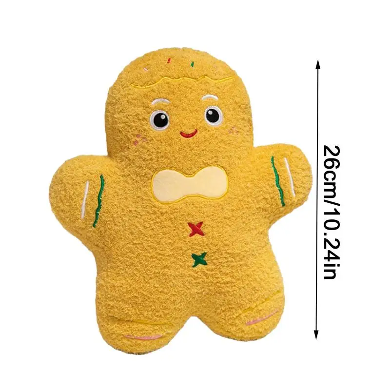 Peluche di pan di zenzero da 10,23 pollici farcito di pan di zenzero uomo cartone animato colorato decorazione della stanza dei bambini bambole di pan di zenzero di Natale