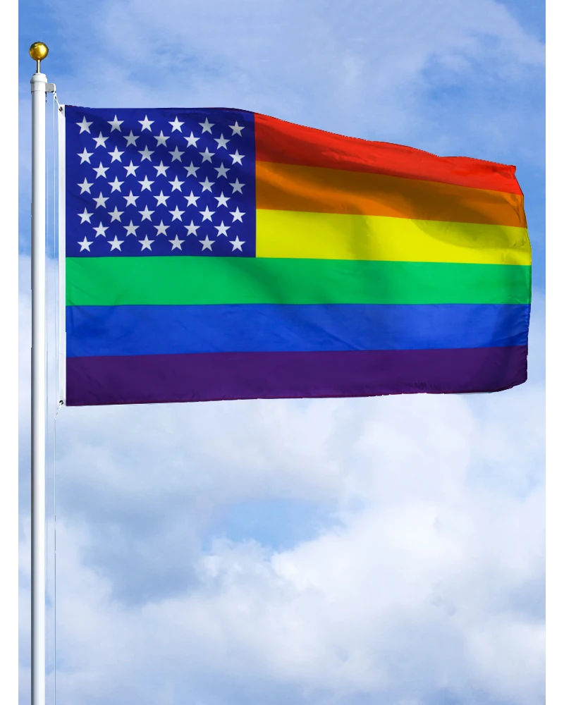 American Gay Pride Flag Polyester Printed Banner Tapestry For Decor 2×3ft 3 x 5 ft