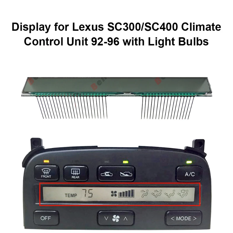 

Display for Lexus SC300/SC400Climate Control Unit 92-96 with Light Bulbs 1pcs