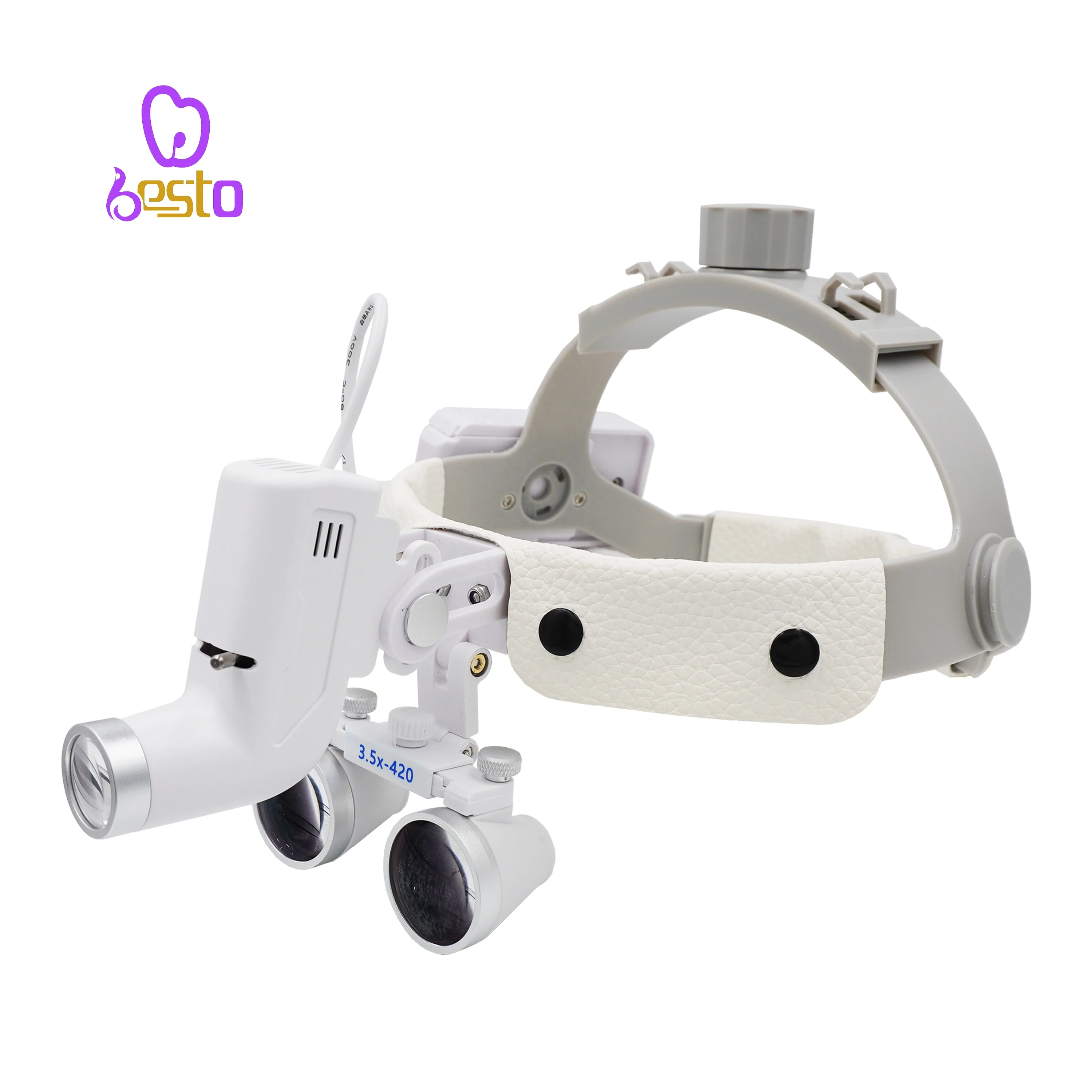 2.5/3.5X Lampada Distanza di lavoro 320mm-420mm Fascia regolabile 5W Dentista Chirurgico Faro Dentale LED Faro Lenti di ingrandimento binoculari