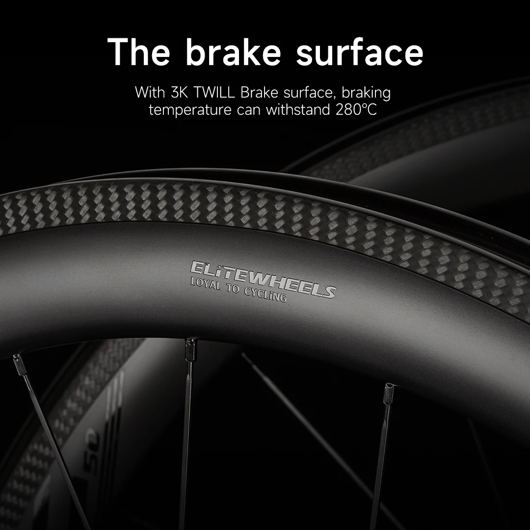 ELITEWHEELS SLT Carbon Road Wheels Collocation 3K Twill Brake Surface Ceramic Bearing Hub Pillar 1423 Clincher Tubeless