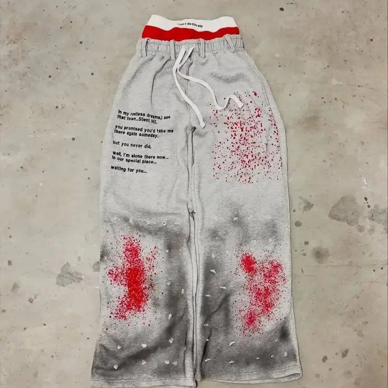 بنطلون واسع الساق مطبوع جديد وشعبي لعام 2025 مع تي شيرت برقبة مستديرة للمراهقين، تصميم كاذب من قطعتين من ألياف البوليستر بأكم...