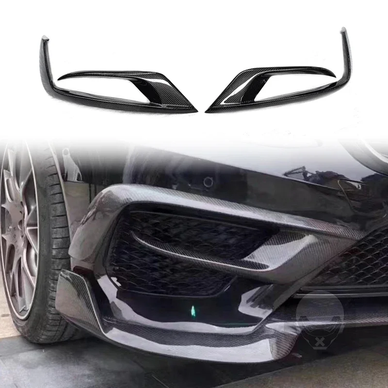 

Decorative cover for front bumper fog lamp air outlet of car Carbon fiber For BENZ S Class W222 S63