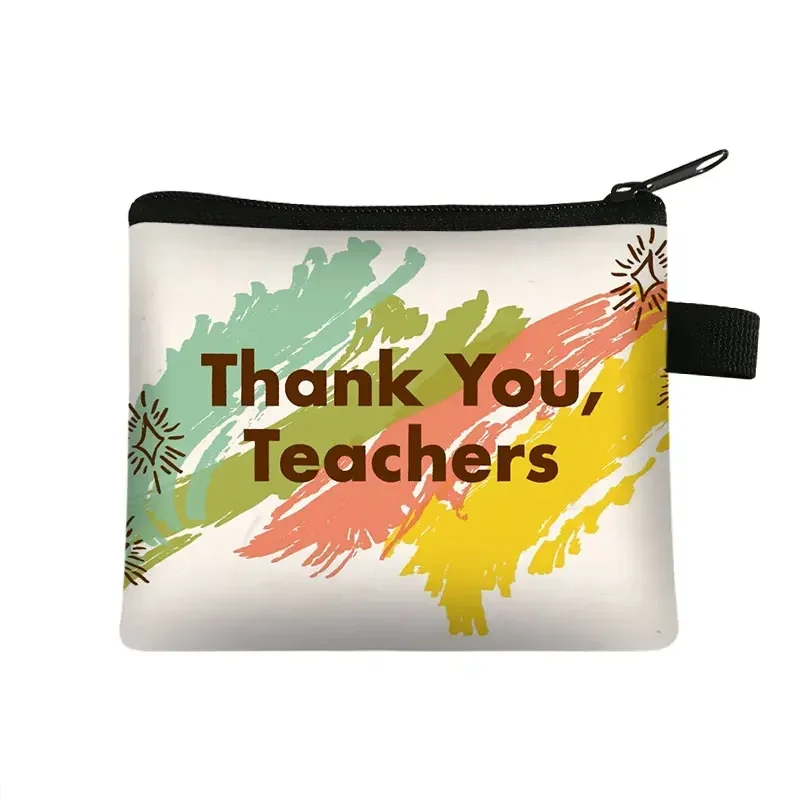 Love Teacher-monedero de arcoíris para mujer, bolsas de lápiz labial, bolsa de cosméticos bonita para mujer, bolsa portátil, bolsas para llaves y tarjetas bancarias, regalo