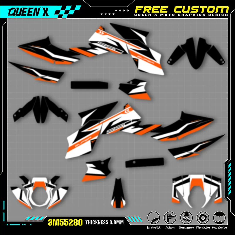 

Queen X MOTOR Motorcycle Graphics Background Decals Stickers Kits For KTM Duke 990 2005-2016 990R 2007-2013 006