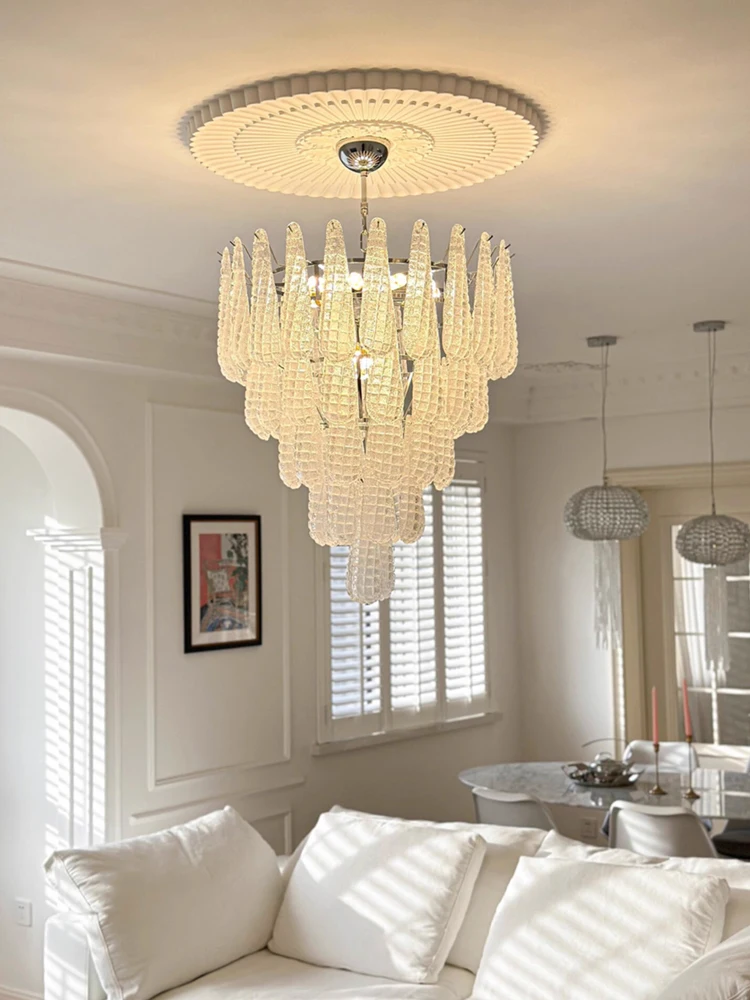 Transform Your Living Room With Our French Colorized Glass 2026 Chandelier E14 LED Dimming Function Gold Silver Black Hardware