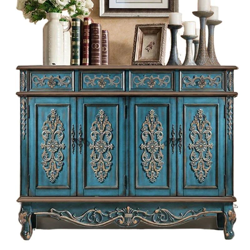 European solid wood American entrance entrance cabinet, adjustable disassembly baffle locker opposite