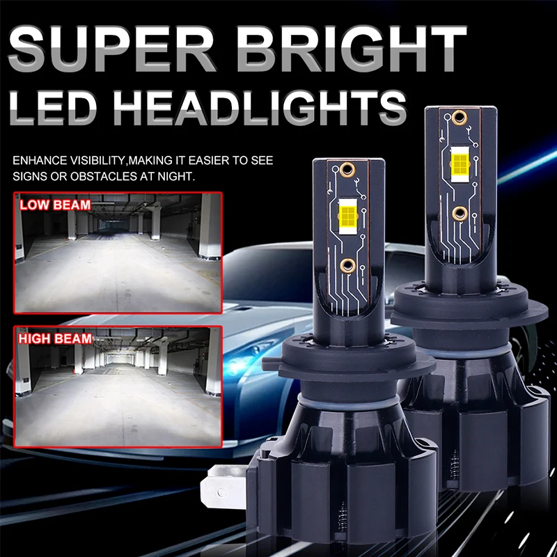 300W H7 LED H8 H9 H11 9006 HB4 H1 Headlight Bulbs Super Bright Car Auto Headlamp Led Lights For Car 6000K White Plug&Play 12V