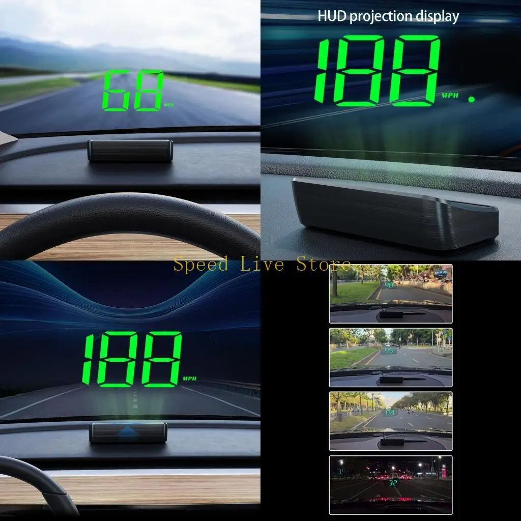 547C Vehicle Head Up Display HUD Projector Displays Accurate Speed Water Temp And RPM